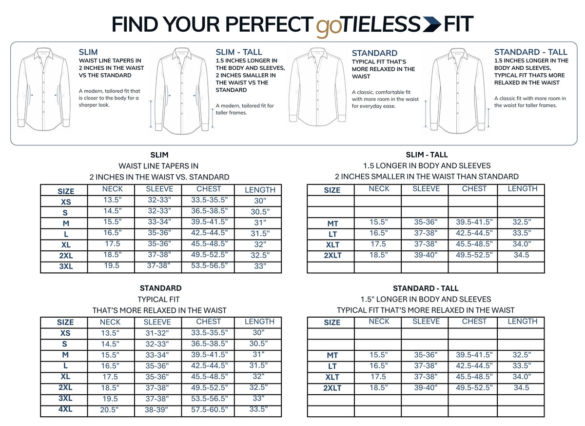 goTIELESS Ultimate Dress Shirt (Blue Diamond)